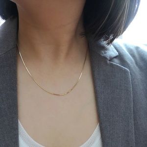 Super Thin Round Gold Snake Chain Necklace